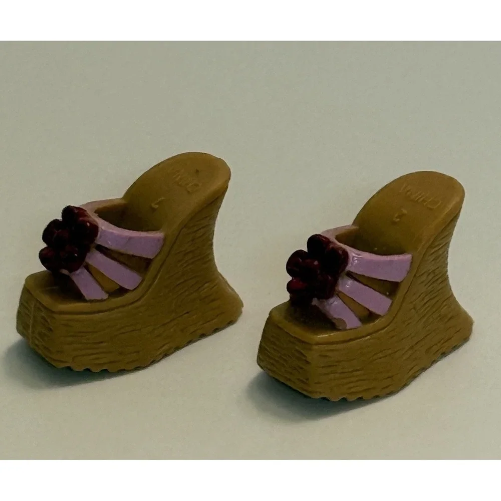 Barbie Mattel Retro Wedge Heel Open Toe Slide My Scene Shoes VTG